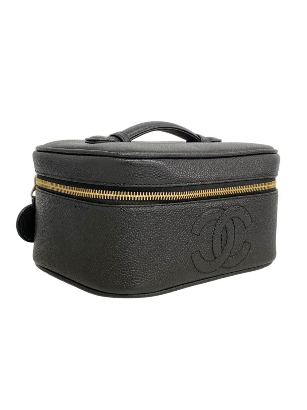 Chanel Vanity Bag Caviar Leather Black Gold - Picture 2 of 9